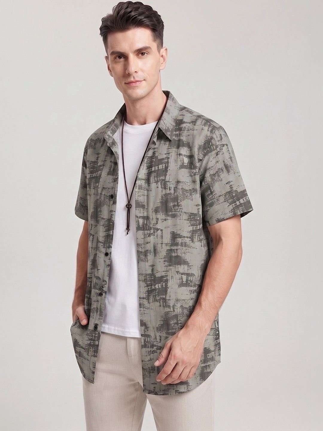 Suo Men Printed Casual Shirt-picture-49
