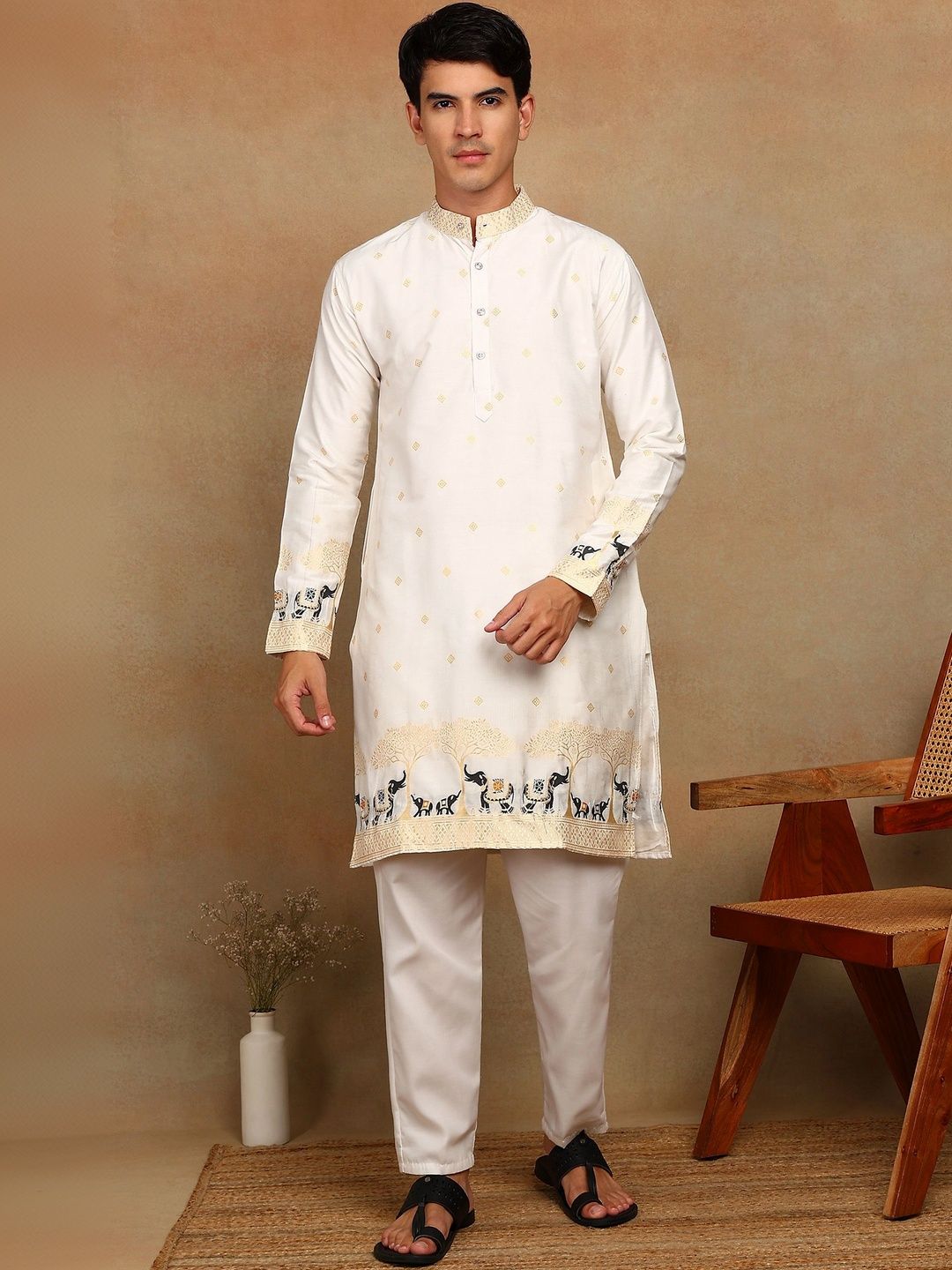 House Of Sanskruti Men Jacquard Kurta-picture-47