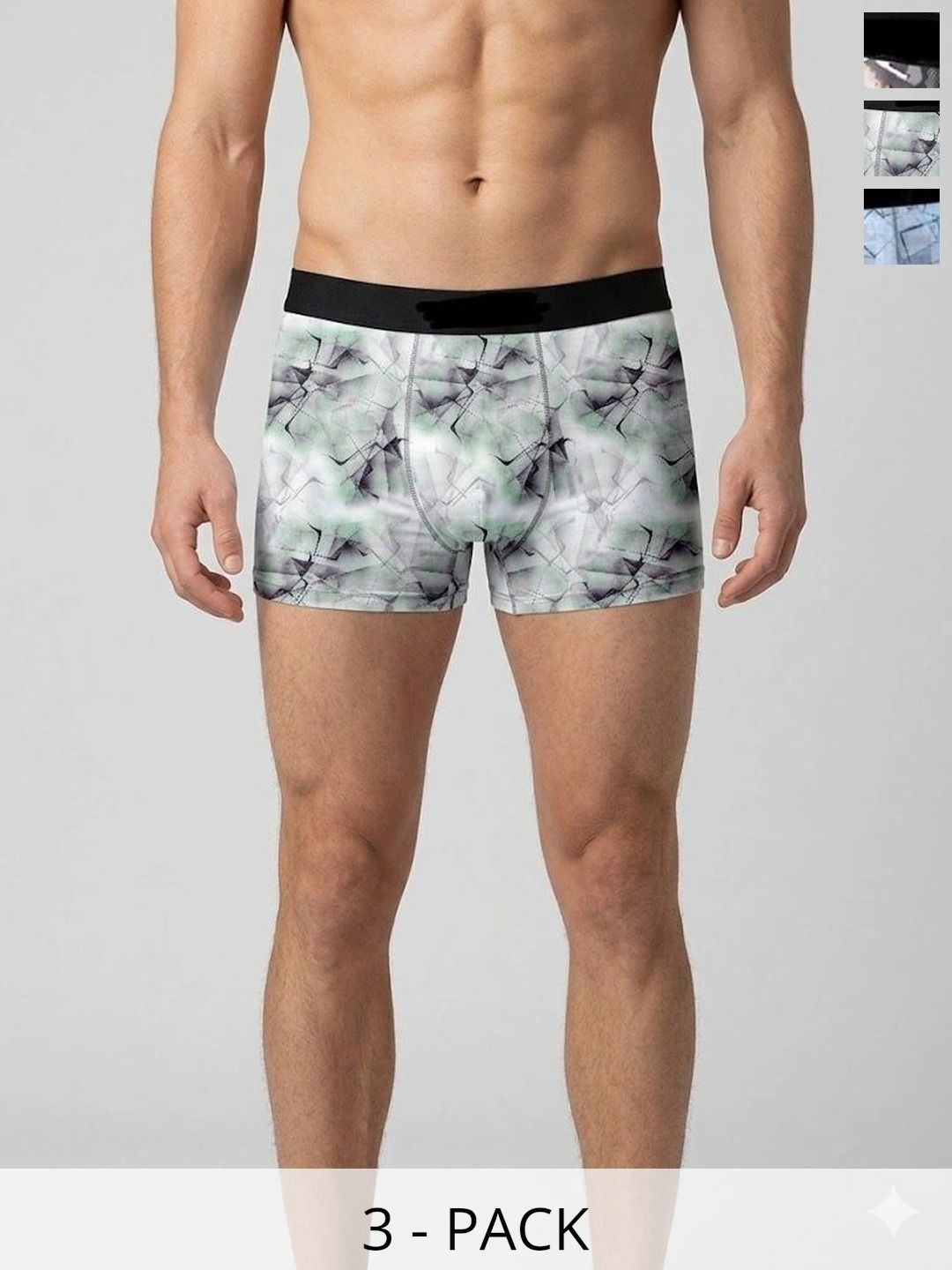 JISHVA Pack of 3 Printed Trunks-picture-32