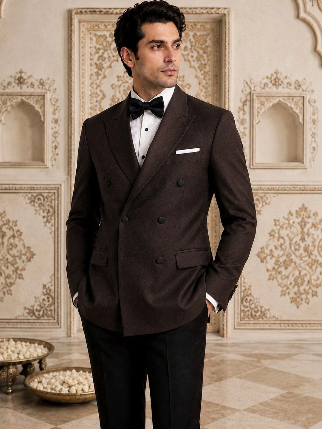 SOURAGYA Tailored Fit Peaked Lapel Double-Breasted Party Blazers-picture-48