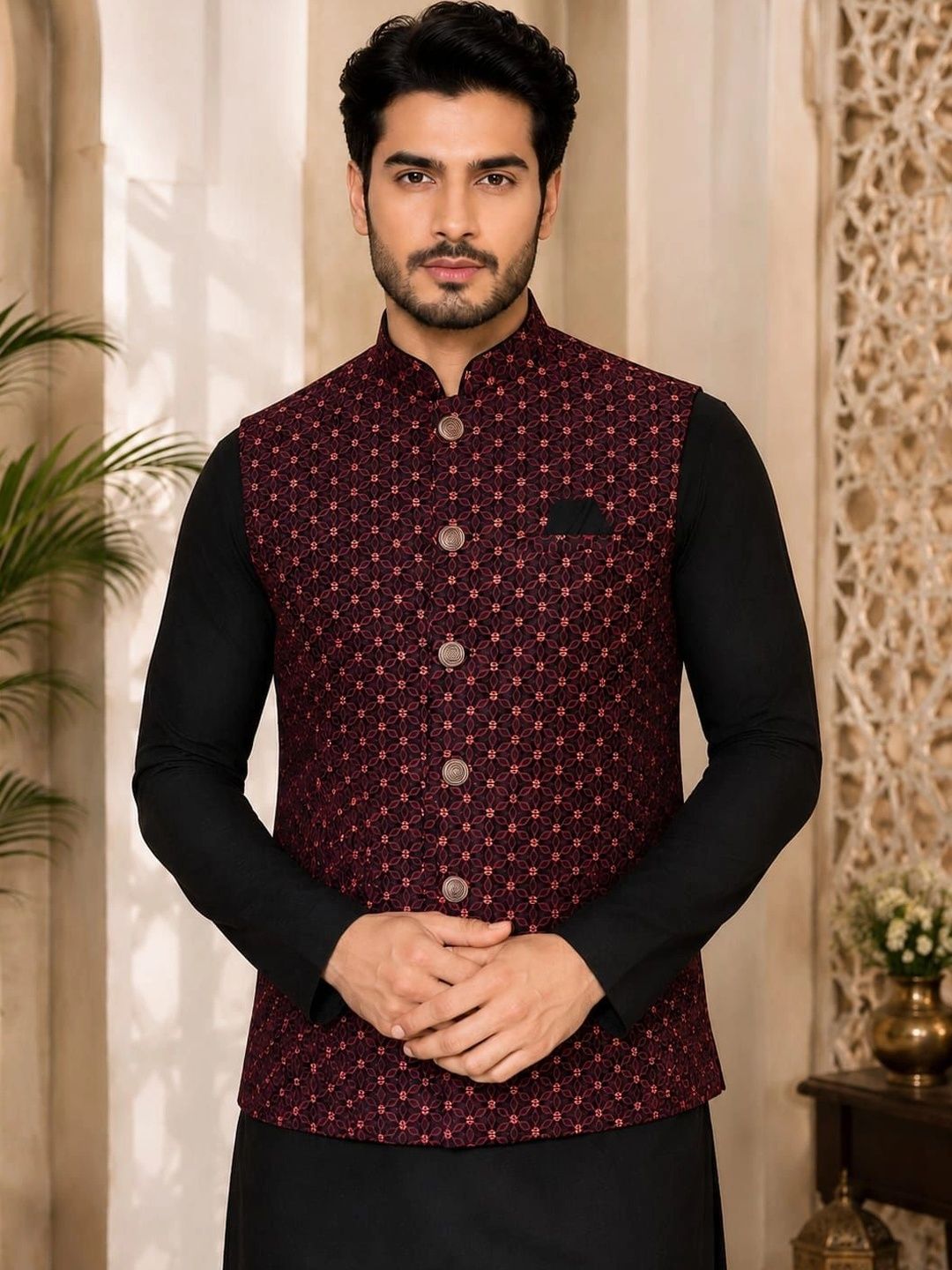 TRENDS OF ETHNIC Woven Design Nehru Jackets-picture-15