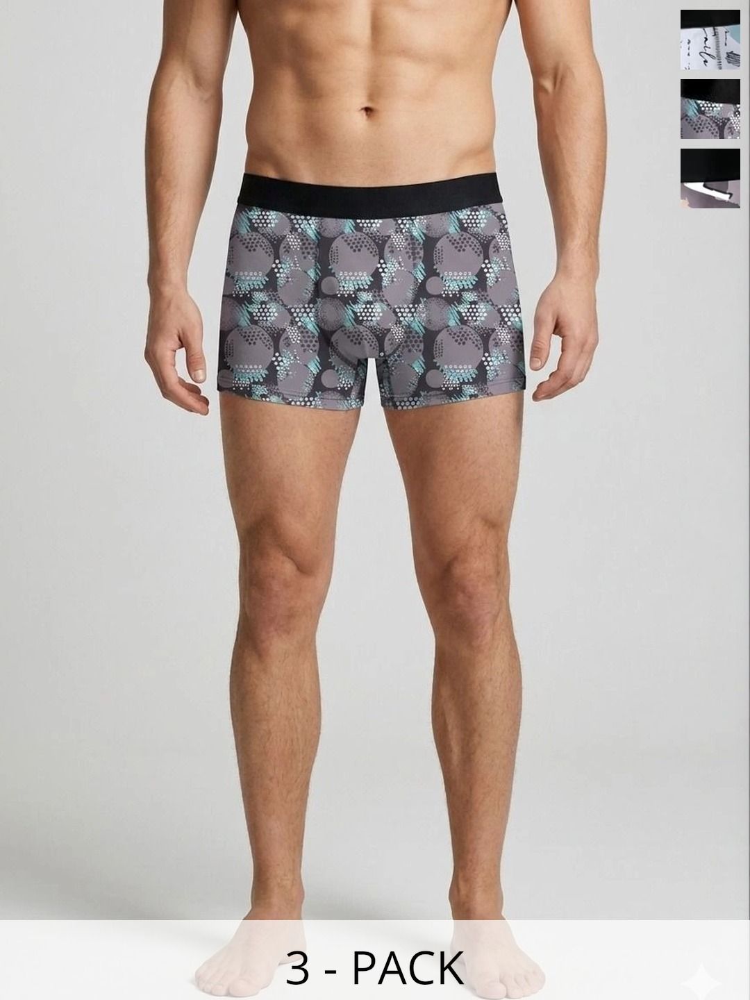 JISHVA Pack of 3 Printed Trunks-picture-41
