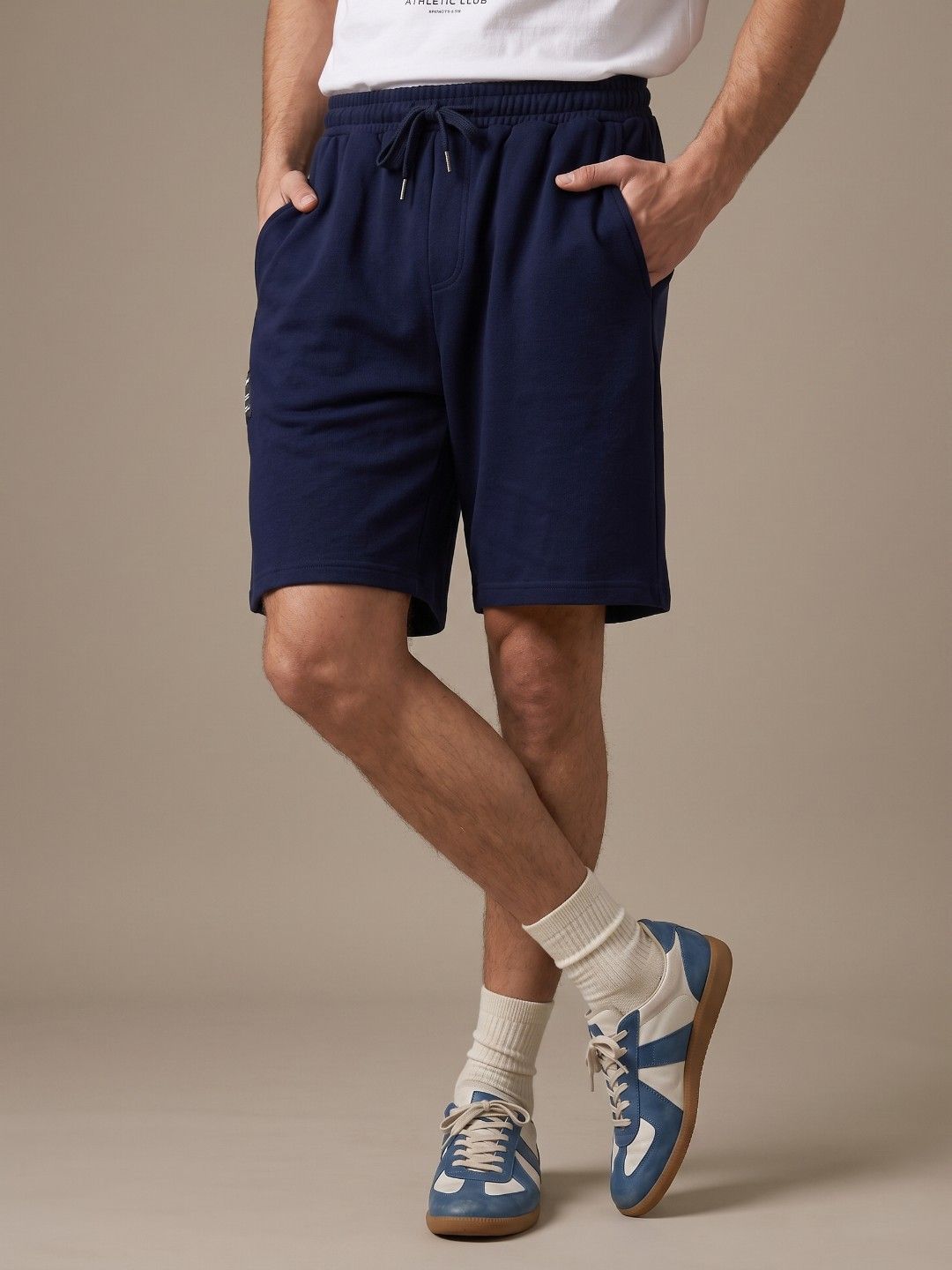 glitchez Men Ottoman Textured Relaxed Fit Shorts-image-49