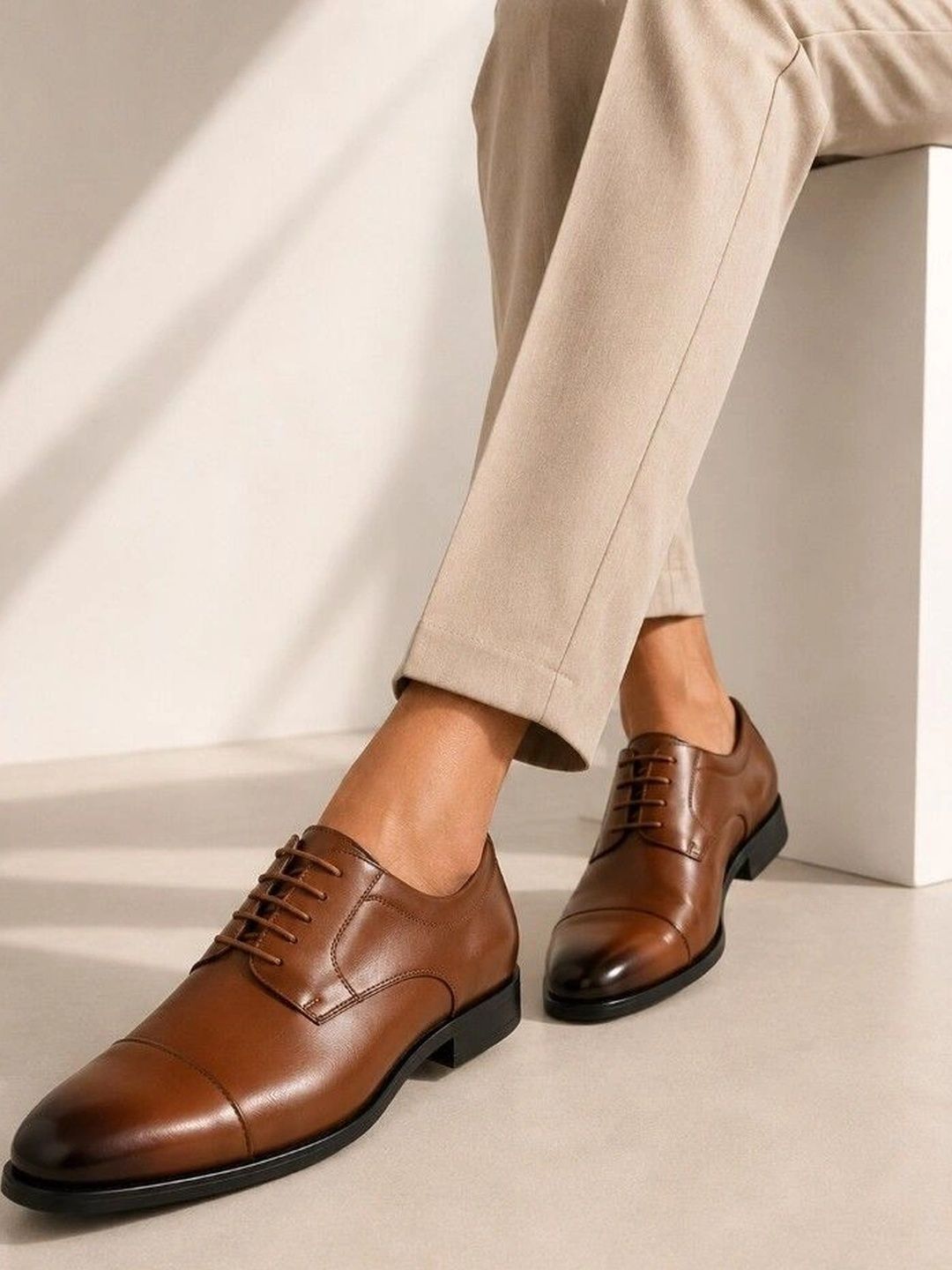 House of Pataudi Men Pointed Toe Lace-Ups Formal Derbys-image-49