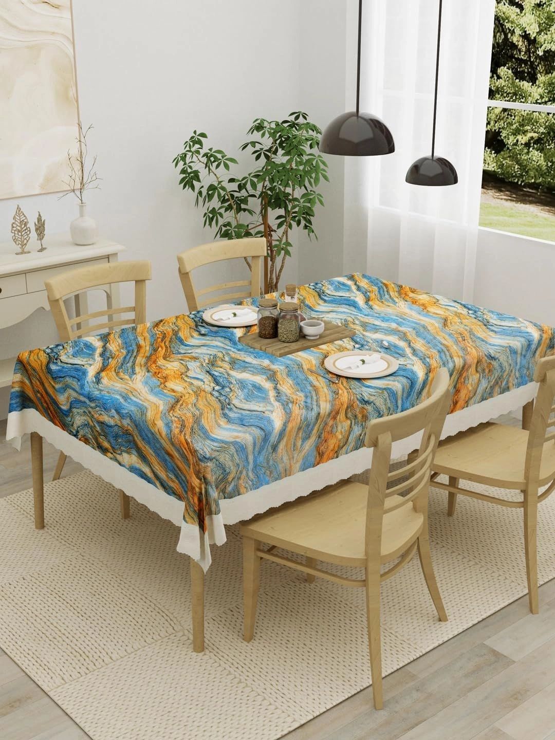 Myntra Elegant Homes Brown Waterproof 6-Seater Table Cover-picture-40