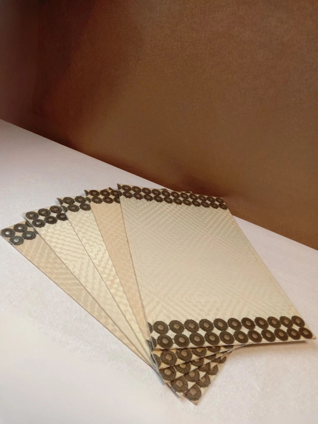 THE HOME CO. 5Pcs Beige & Brown Patterned Rectangular Table Placemats-picture-16