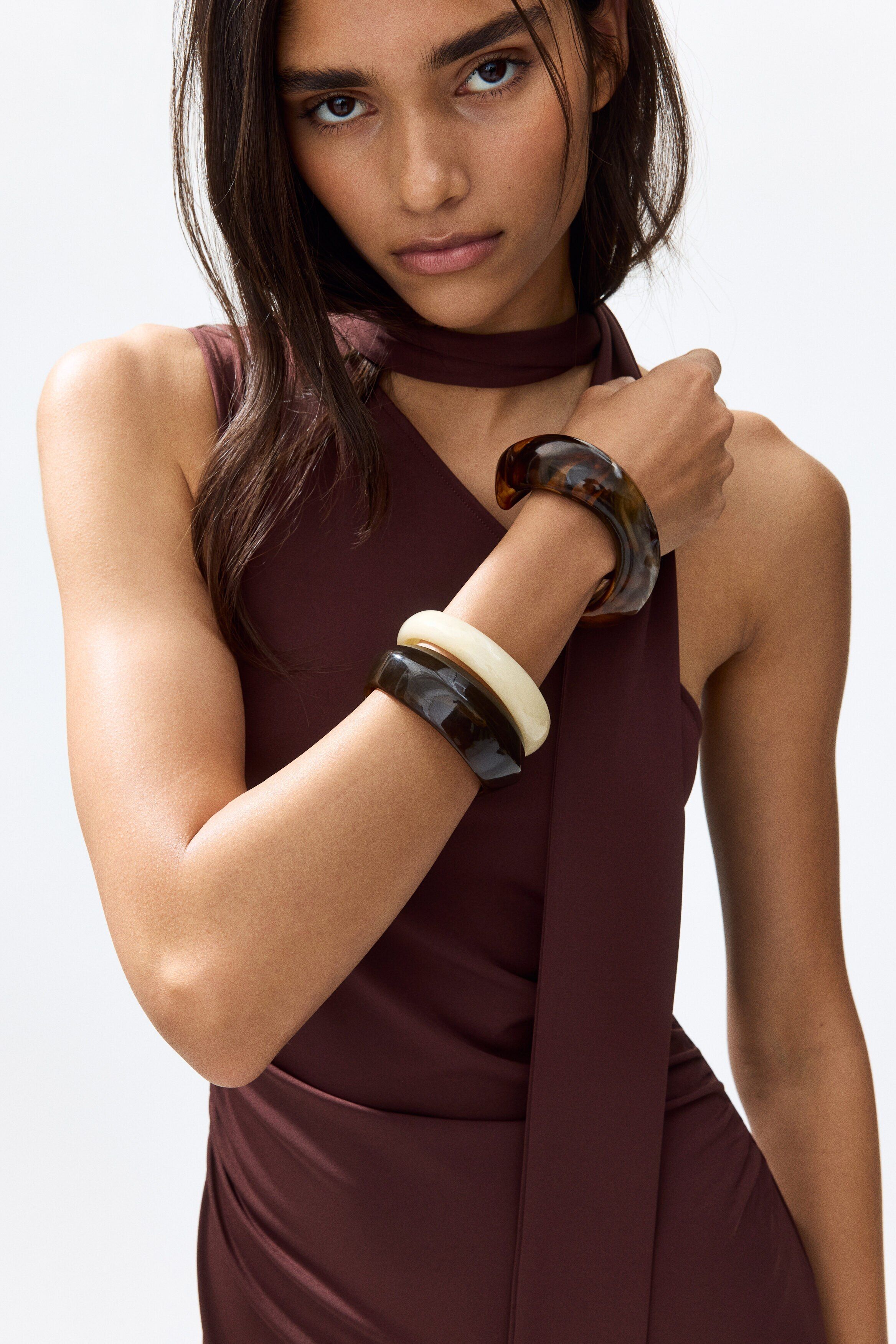 H&M Scarf-collar one-shoulder dress