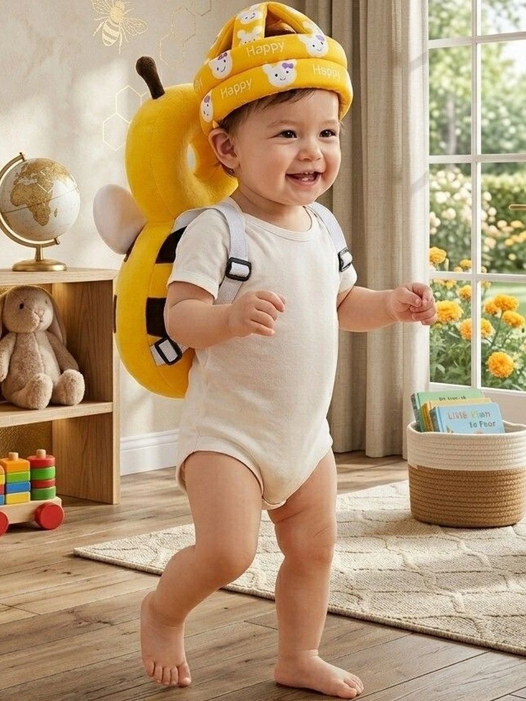 GLAMEZONE Kids Anti Fall Head Protector Backpack With Soft Safety Cap-picture-15