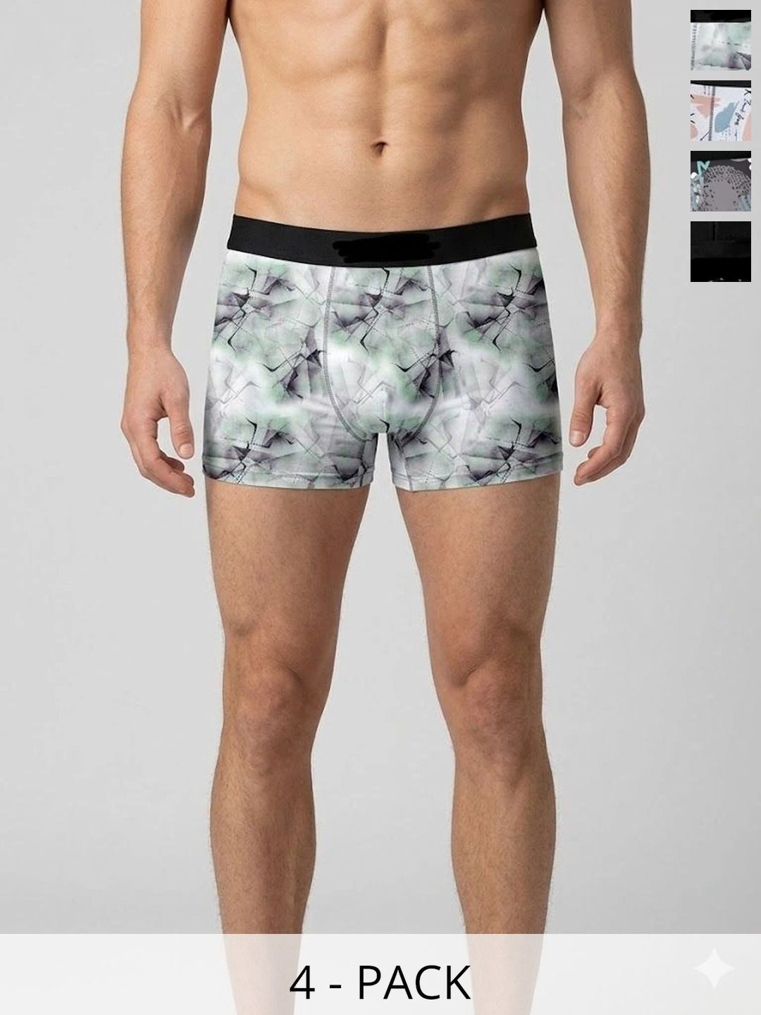 JISHVA Pack of 4 Printed Trunks-picture-22