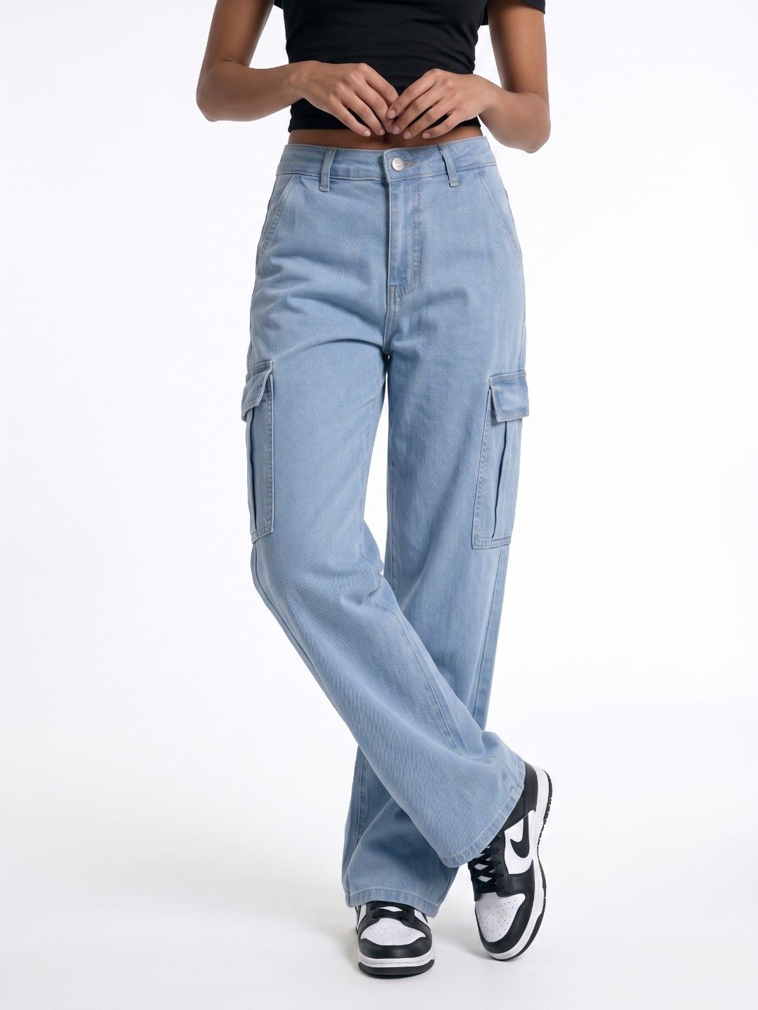 glitchez Women Baggy Fit Mid-Rise Stretchable Jeans-image-49