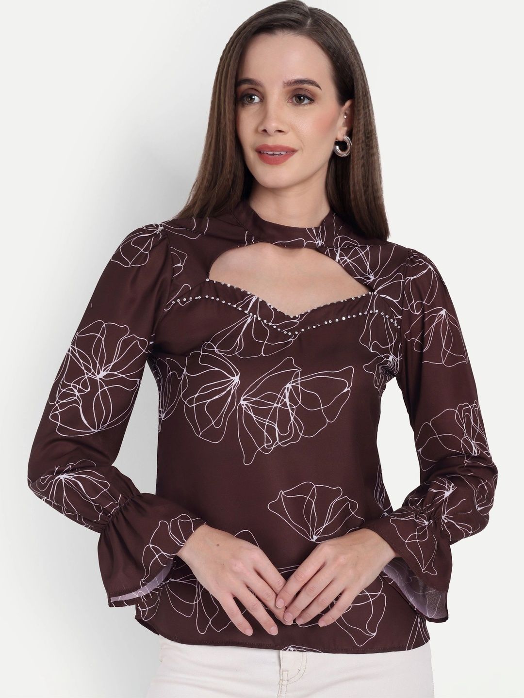 GIIRA Floral Print Flared Sleeve Top-picture-54