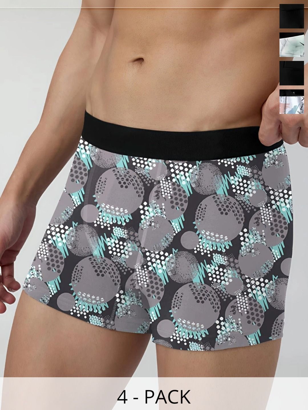 JISHVA Pack of 4 Printed Trunks-picture-11
