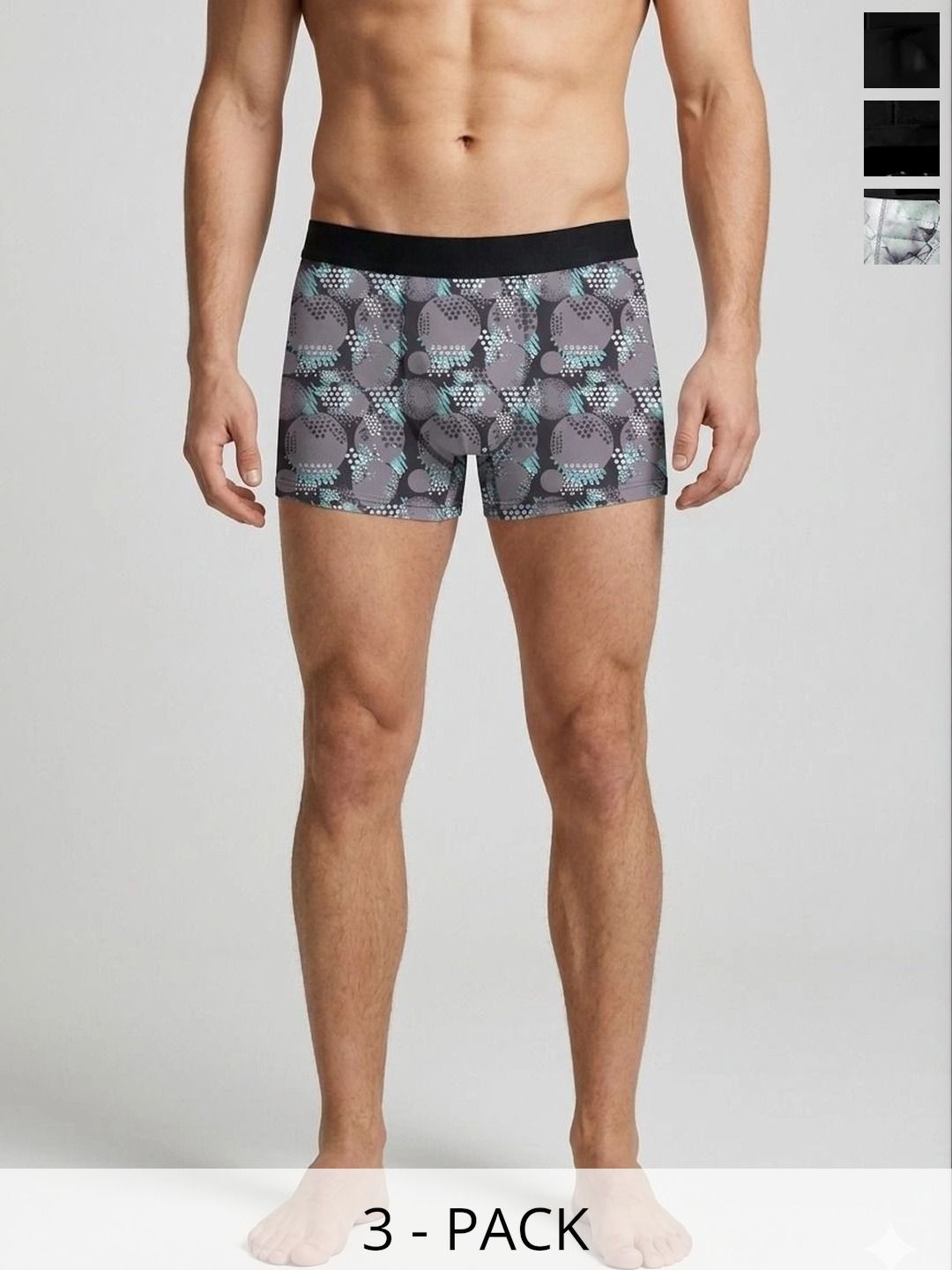 JISHVA Pack of 3 Printed Trunks-picture-25