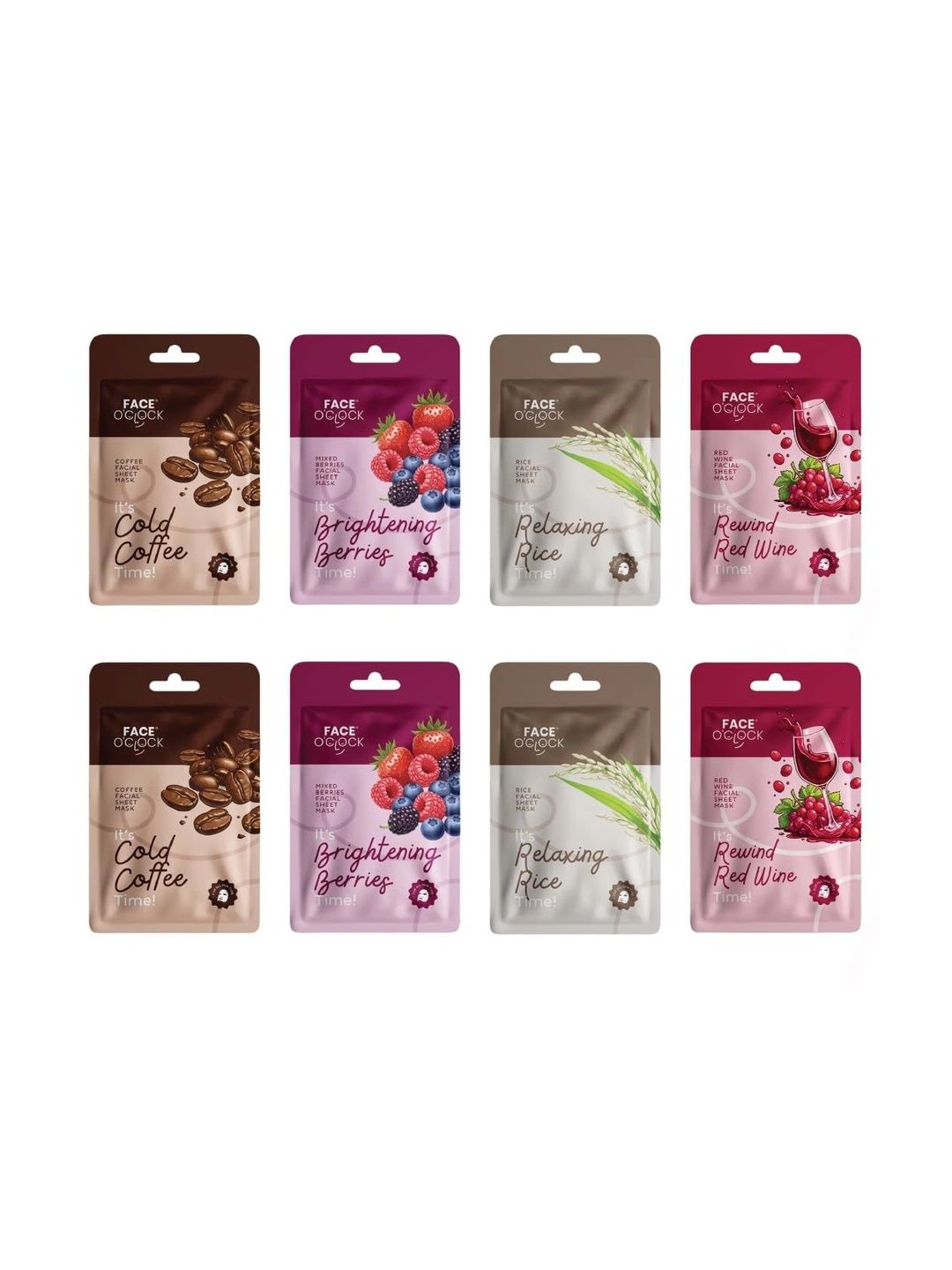 Face O'Clock Set Of 8 Facial Sheet Mask-image-4