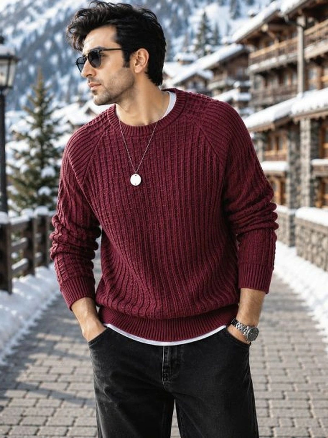 fashlook Men Ribbed Woollen Pullover-picture-10
