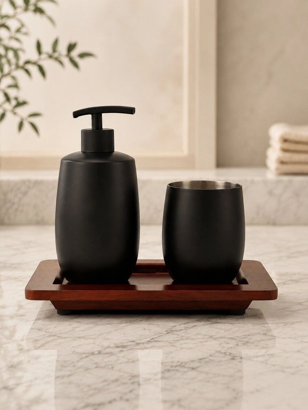 GRD INTERNATIONAL Black 3 piece Solid Stainless Steel Bath Accessories Set-picture-33