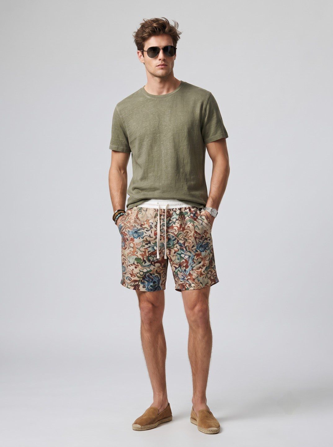 Suo Men Conversational Printed Shorts-picture-45
