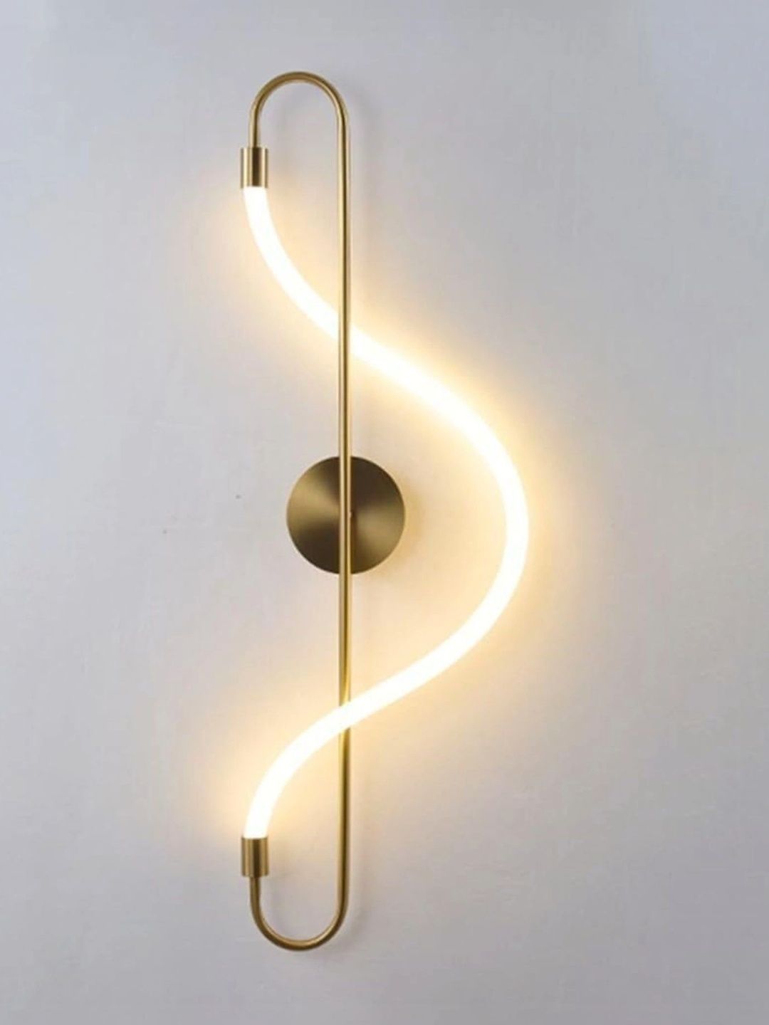Stello Gold-Toned Metal Contemporary Abstract Shaped Shaped Wall Lamp-picture-33
