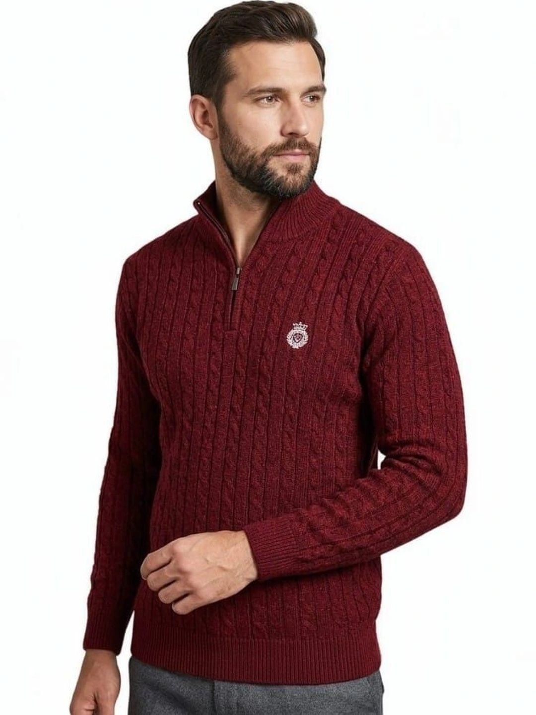 ALPHA CLUB Men Sweater Vest with Embroidered Detail-picture-10