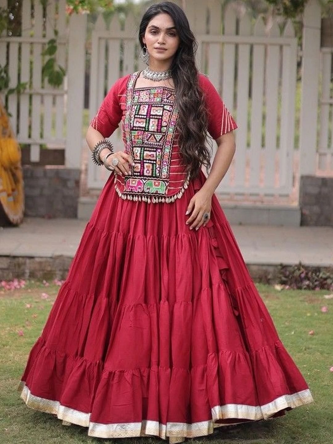 Livewear Embellished Mirror Work Ready to Wear Lehenga & Unstitched-image-45