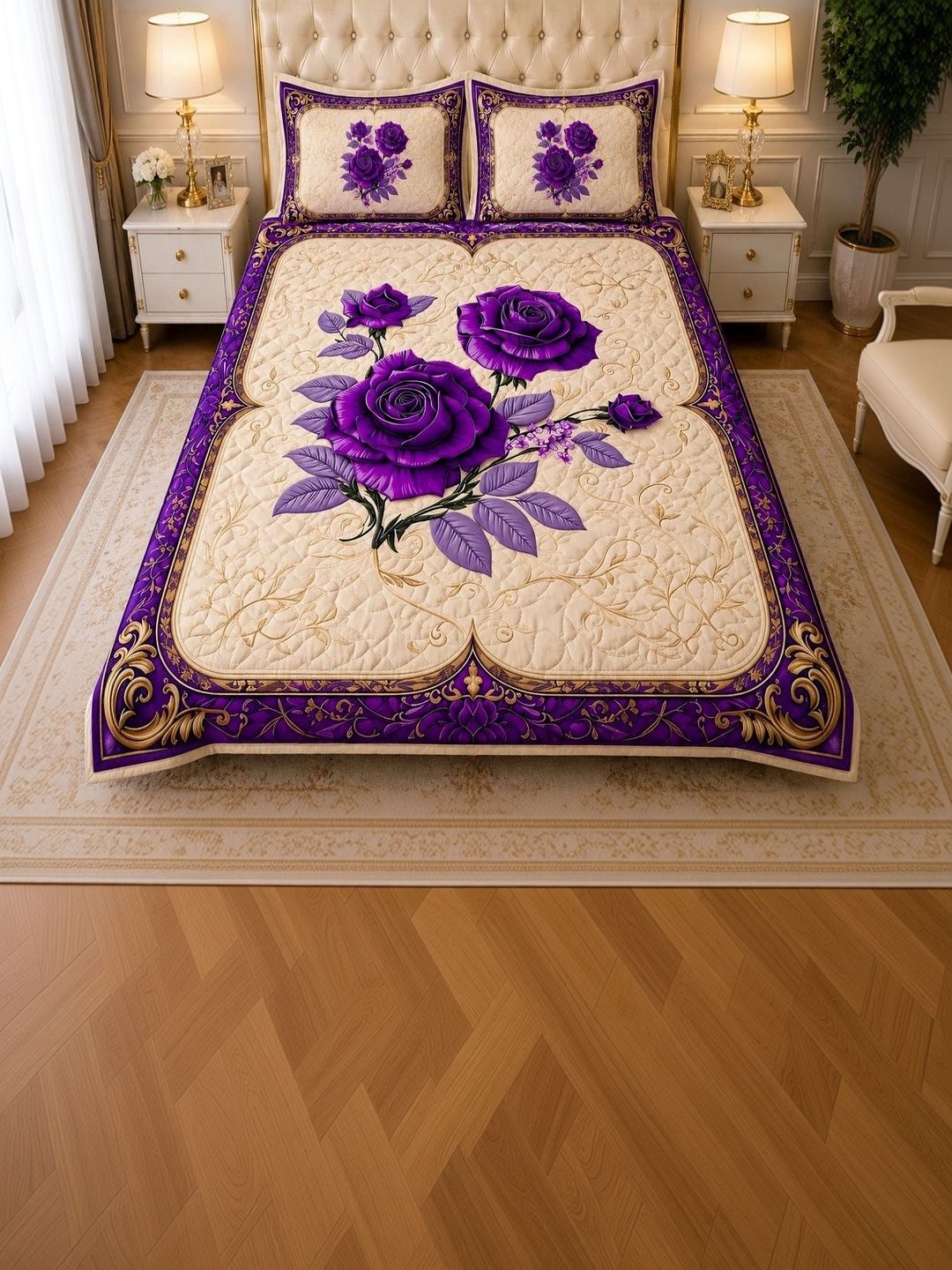 Supreme Home Collective Bedsheet with 2 Pillow Covers-picture-19