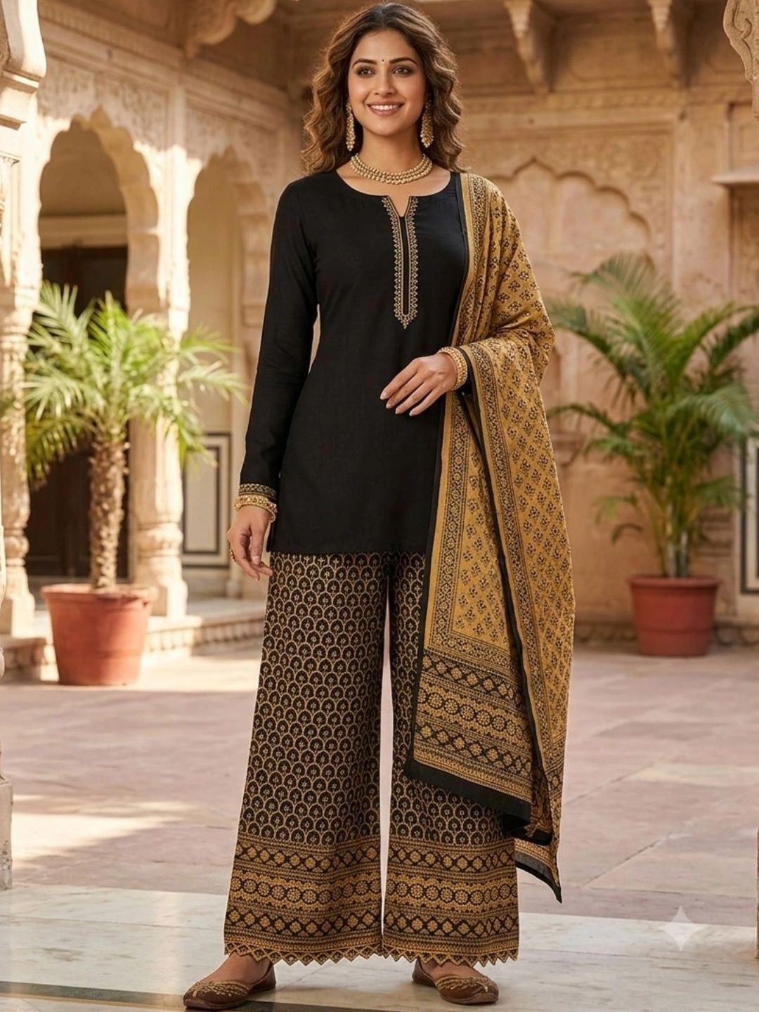 MIXFIT Women Ethnic Motifs Printed Ethnic Palazzos-image-34