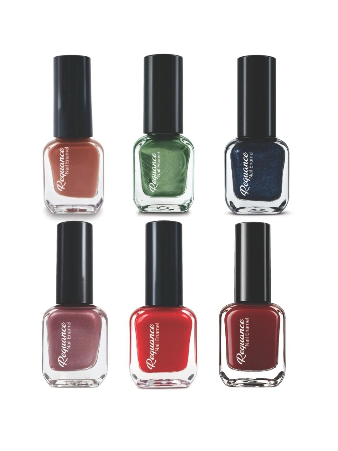 REQUANCE 6Ps LongLasting NailPolish-6ml Each Rose-Peach-Green-Crimson-Galaxy-Burnt Cherry-image-27