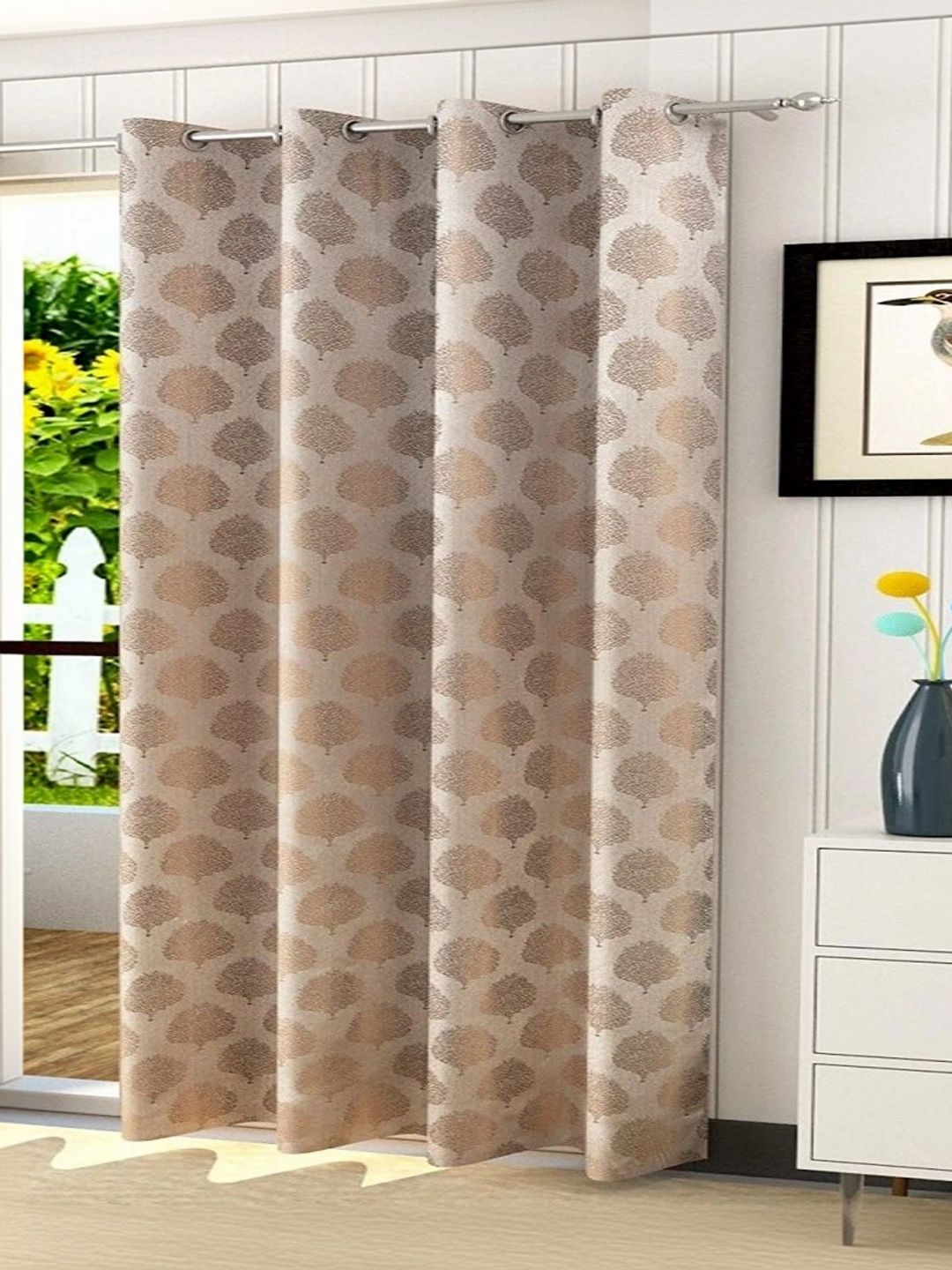 Vervique Beige Room Darkening Long Door Curtain-image-37
