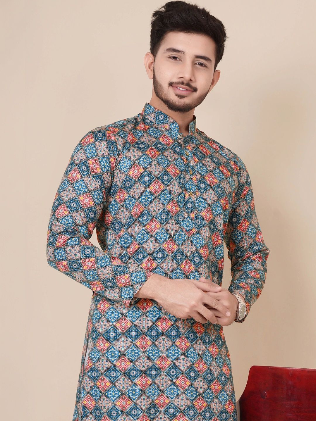 Moda Rapido Men Printed Regular Kurta with Pyjamas-picture-28