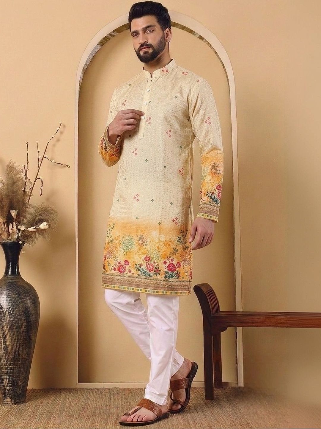 CHIRASVI Men Floral Printed Floral Kurta-picture-45