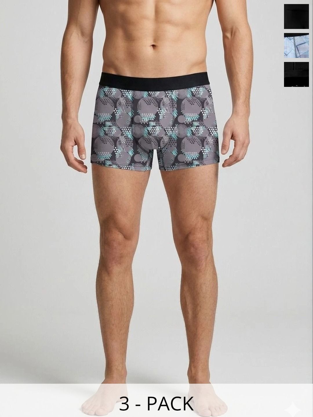 JISHVA Pack of 3 Printed Trunks-picture-10