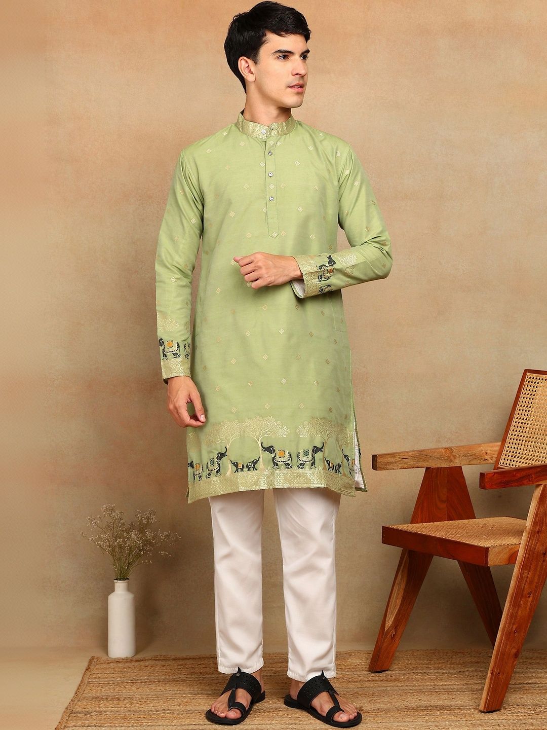 House Of Sanskruti Men Jacquard Kurta-picture-45