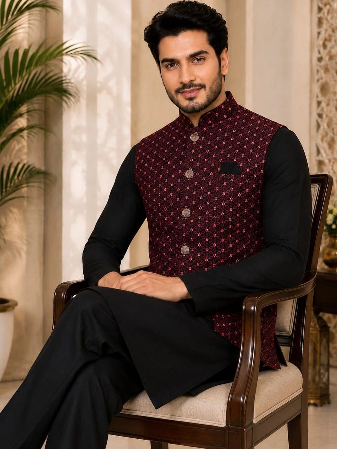 TRENDS OF ETHNIC Woven Design Nehru Jackets-picture-19
