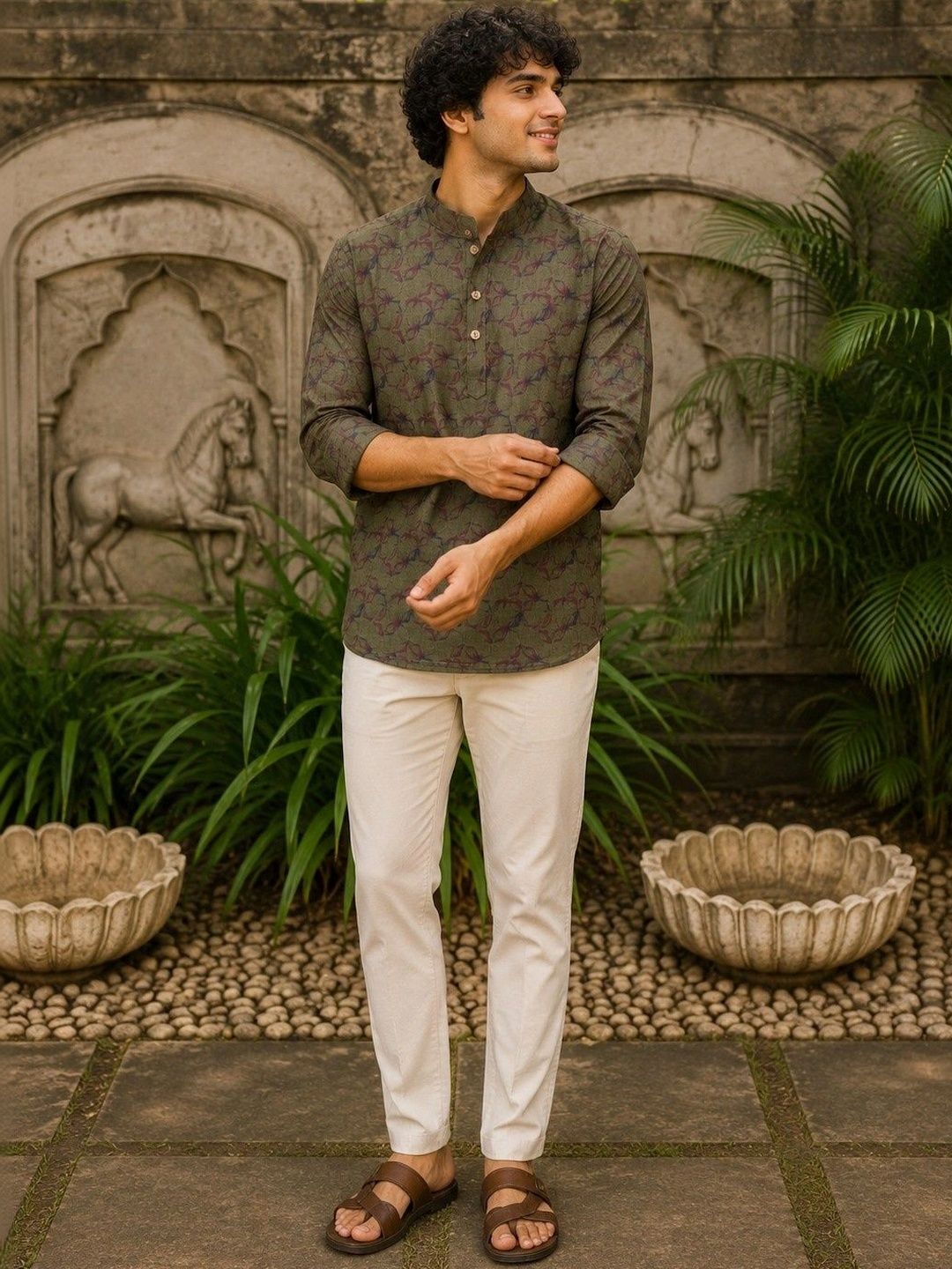 SKYWORRIX Men Ethnic Motifs Printed Kurta-picture-19