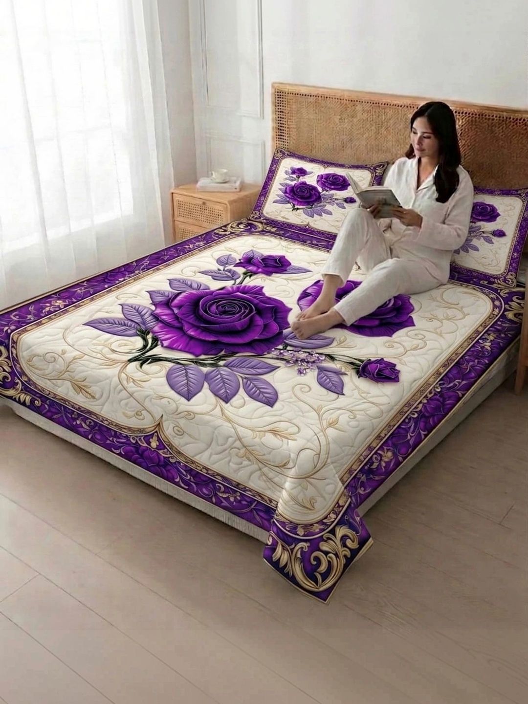 Supreme Home Collective Bedsheet with 2 Pillow Covers-image-28