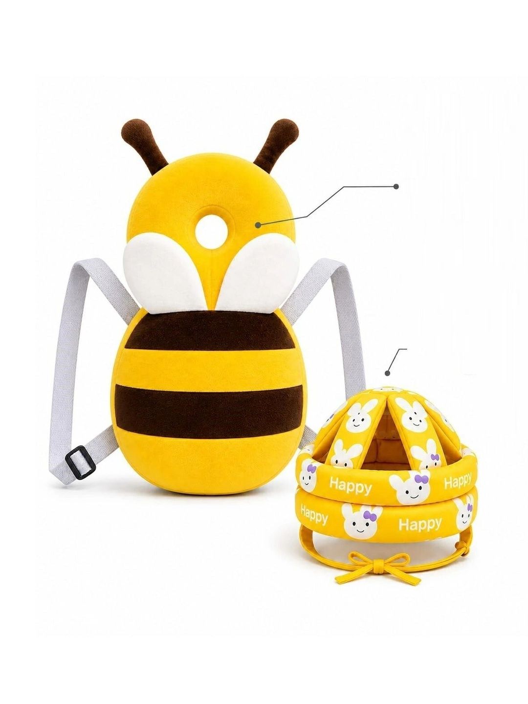 GLAMEZONE Kids Anti Fall Head Protector Backpack With Soft Safety Cap-picture-12