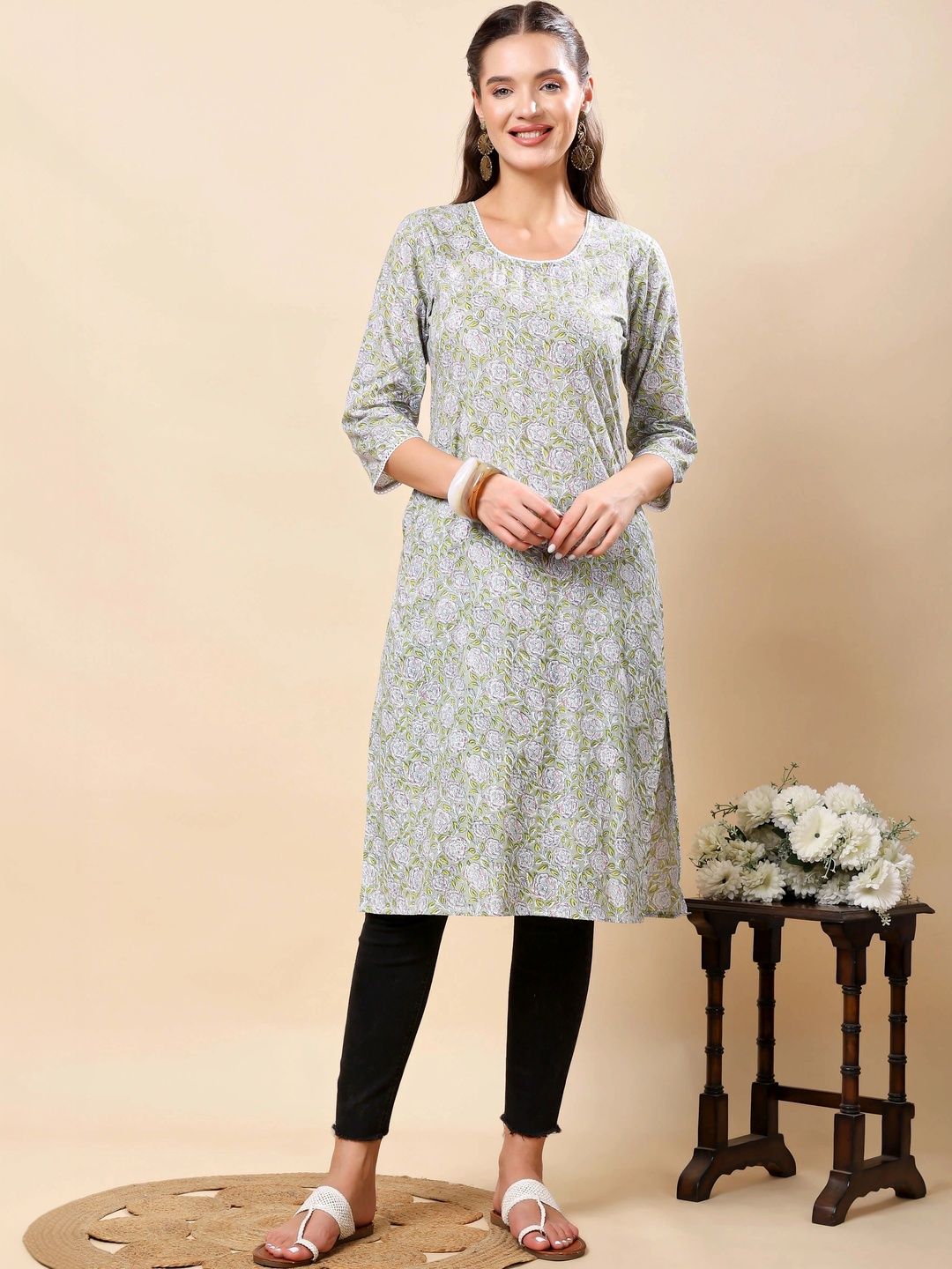 RABRIC Floral Printed Pure Cotton Kurti-picture-58