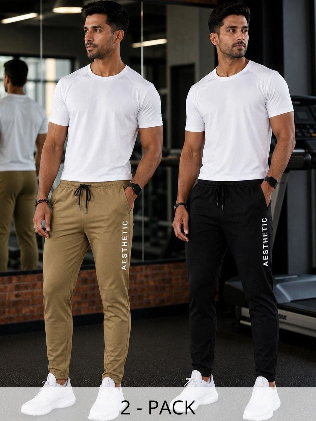 AVOLT Men Pack of 2 Regular Fit Typography Training Joggers-picture-45