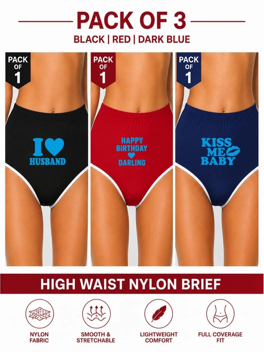 VTSPORTS Women Pack of 3 Printed Assorted Basic Briefs-picture-6