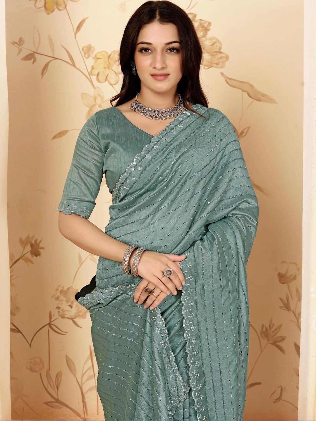 GHAN SALS Embroidered Silk Blend Saree-picture-40