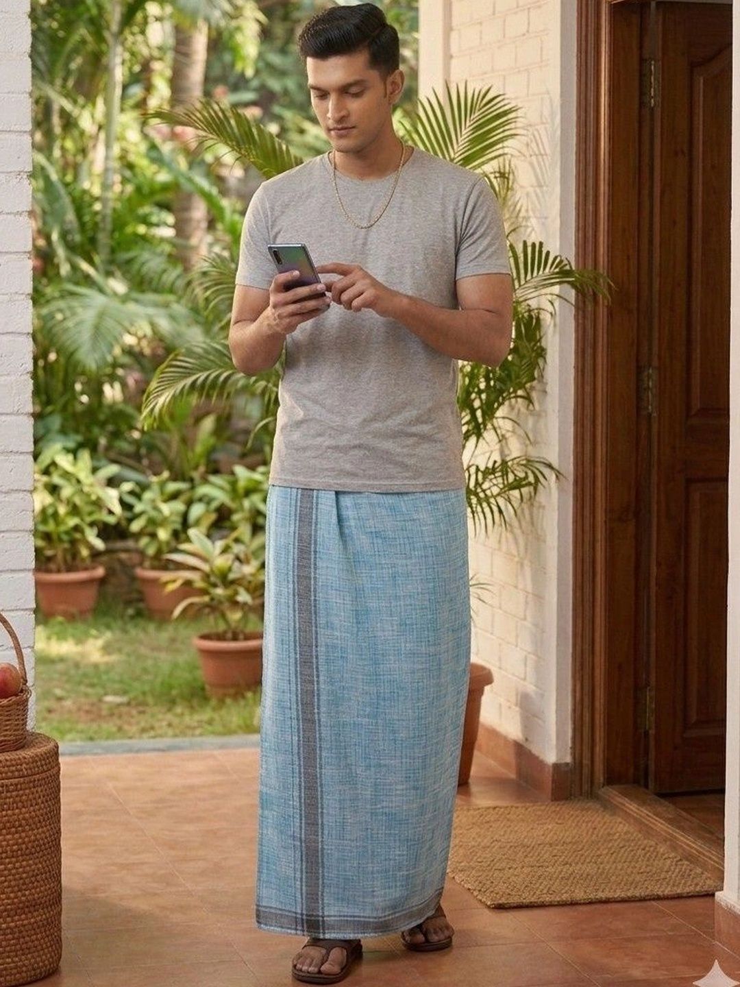 Sharan Elegance Men Striped Cotton Dhoti Dhotis-picture-38