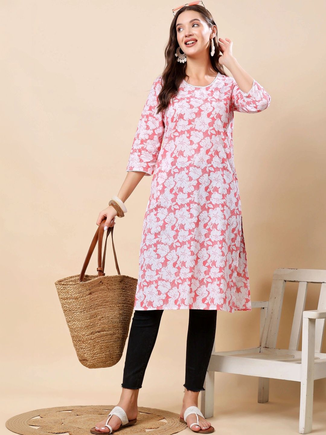 RABRIC Floral Printed Pure Cotton Kurti-picture-28