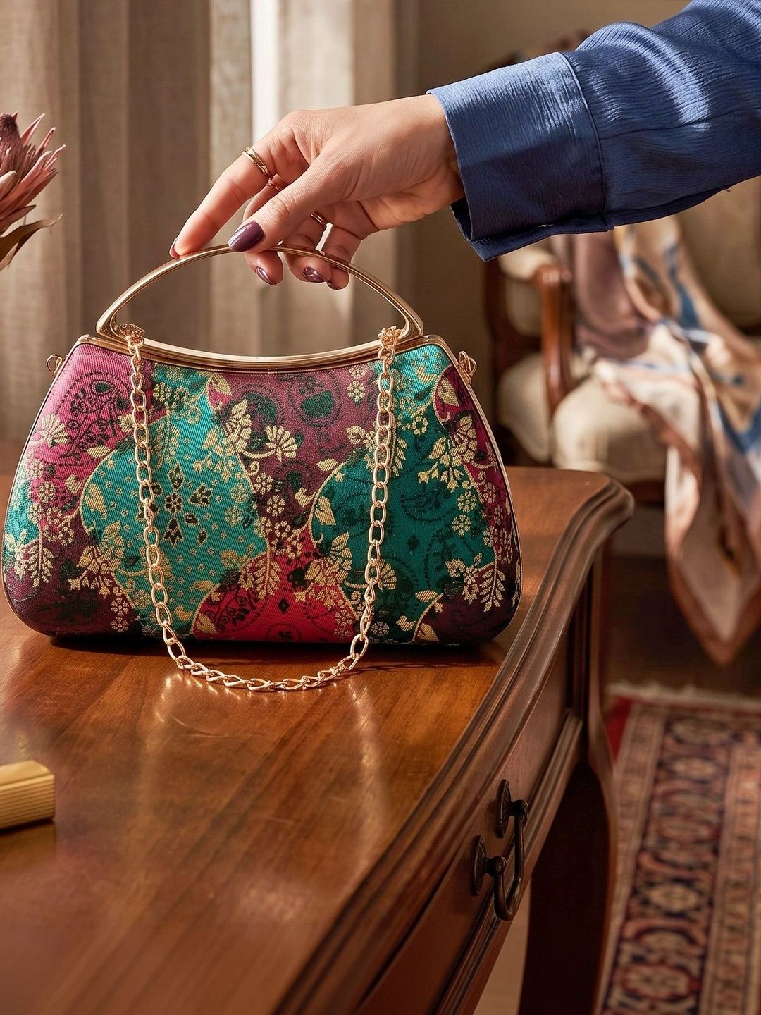 FOR THE BEAUTIFUL YOU Embroidered Embellished Box Clutch-picture-15