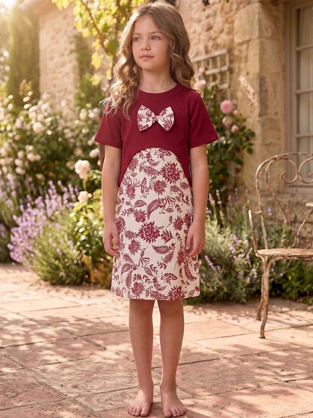 White World Floral Print A-Line Dress-picture-37