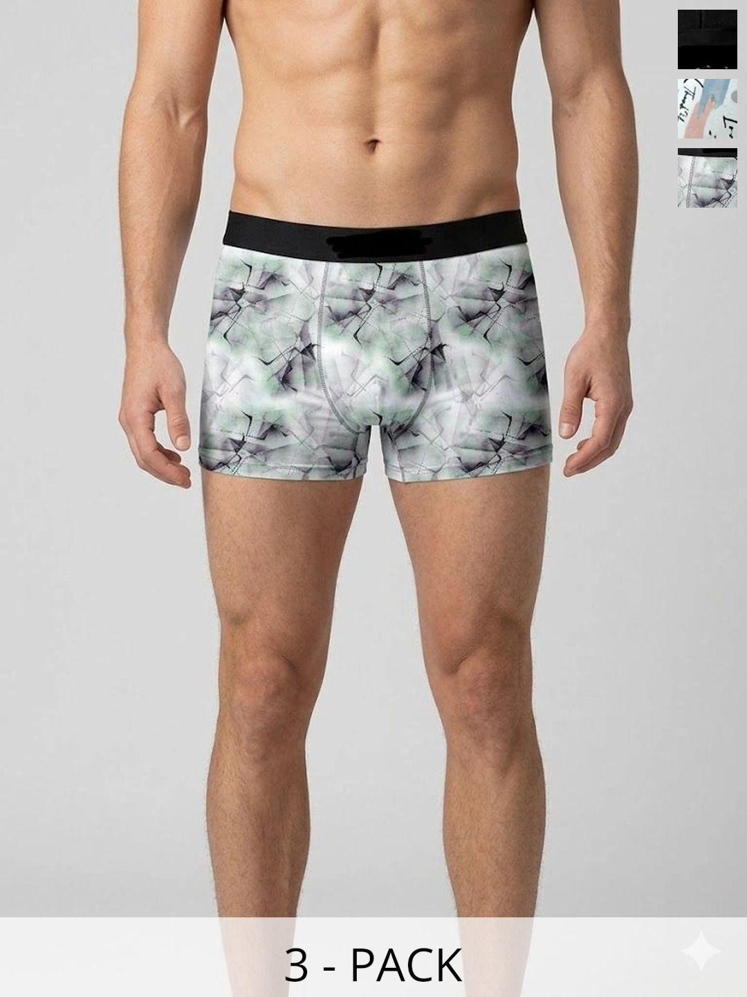 JISHVA Pack of 3 Printed Trunks-picture-24