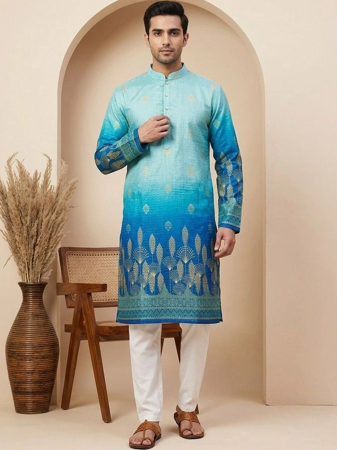 CHIRASVI Men Ethnic Motifs Printed Kurta-picture-0