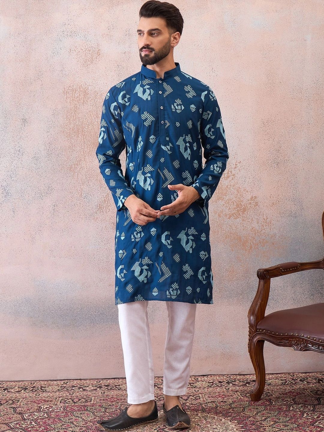 House of Pataudi Men Printed Kurta-picture-33