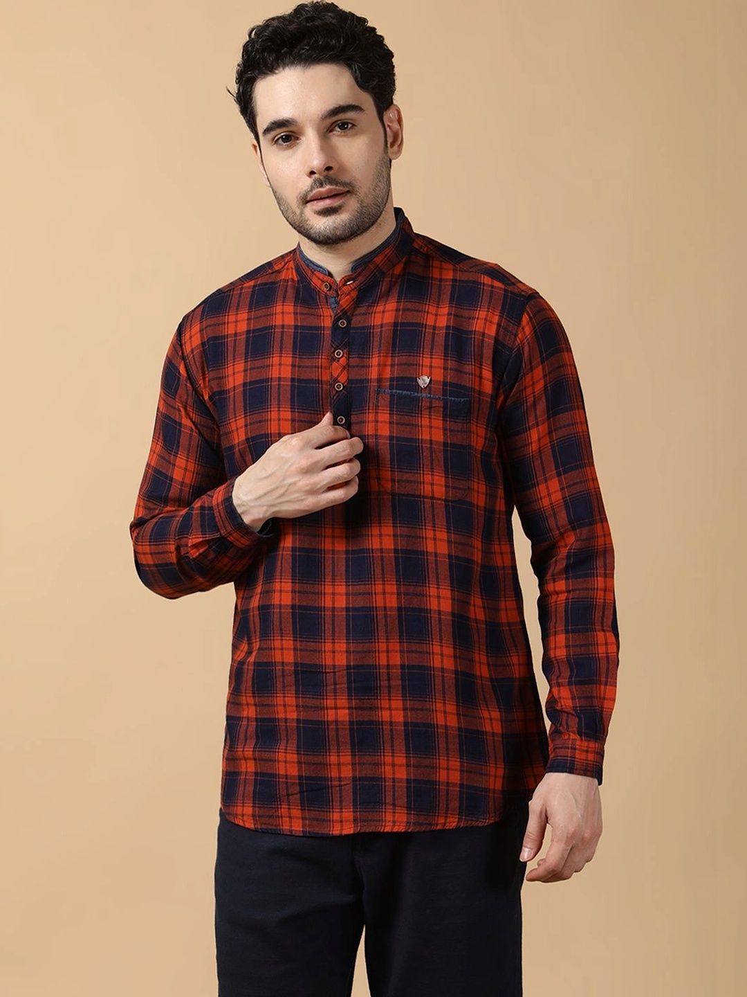 Kuons Men Checked Kurta-picture-40