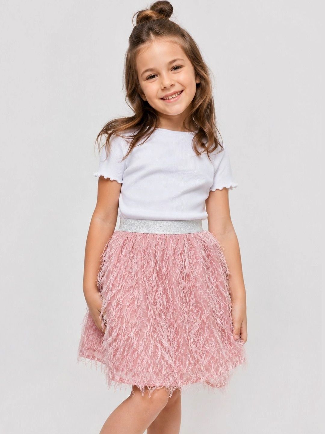 Hoop Hippo Girls Frills Bows and Ruffles Above Knee Flared Skirt-picture-24