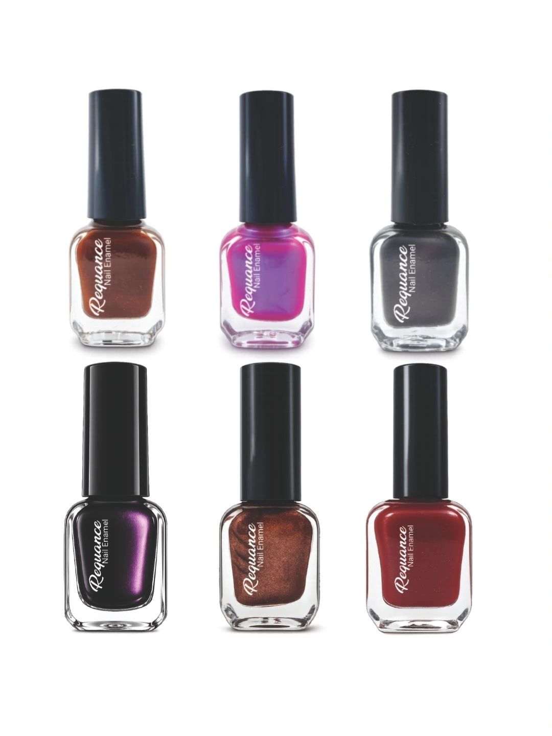 REQUANCE 6Pcs Long Lasting Nail Polish-6ml Each Mocha Glow-Pink-Plum-Smoky Rose-Bronze-Red-image-46